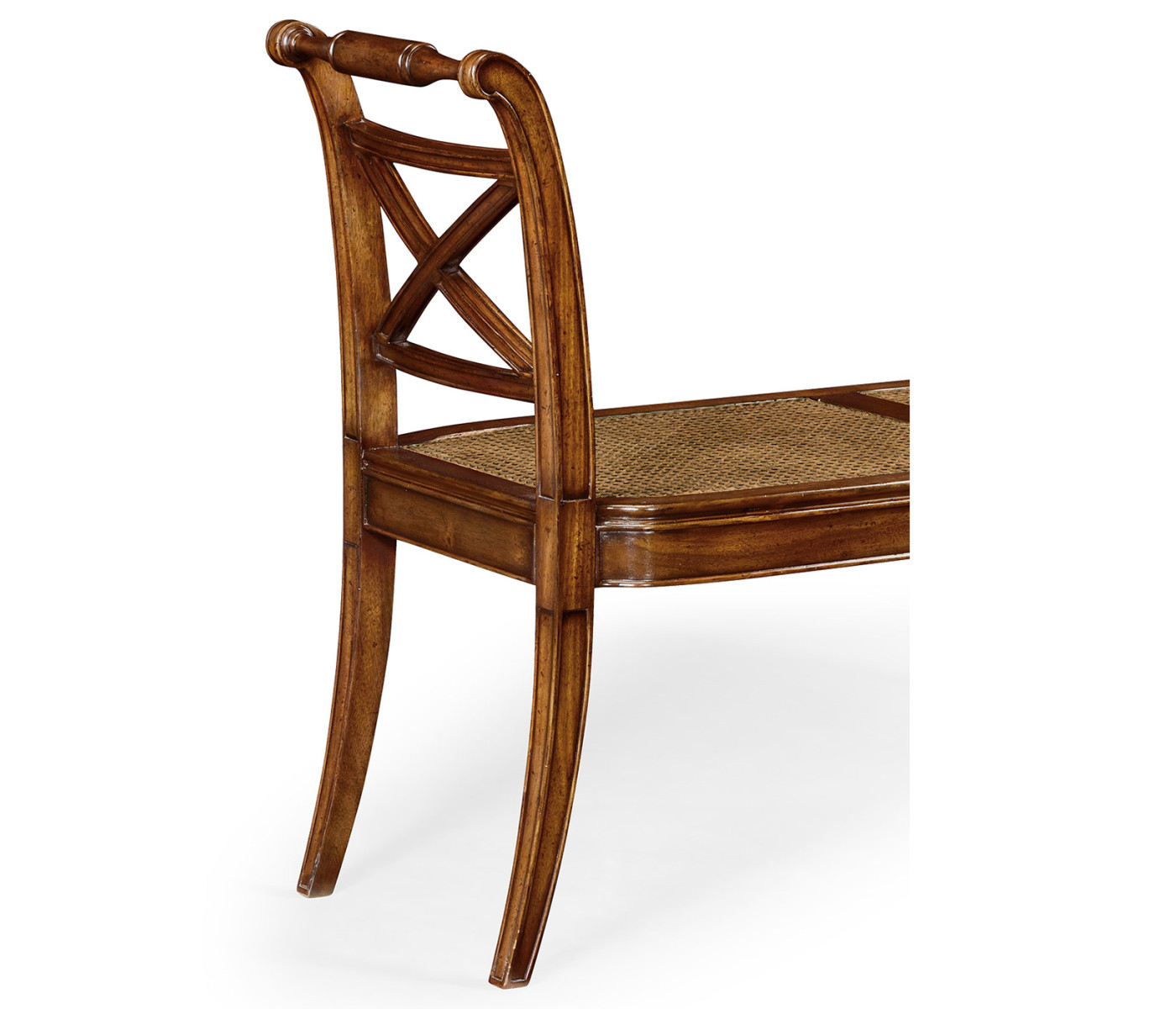 Regency Walnut Bench with High Cross Arms