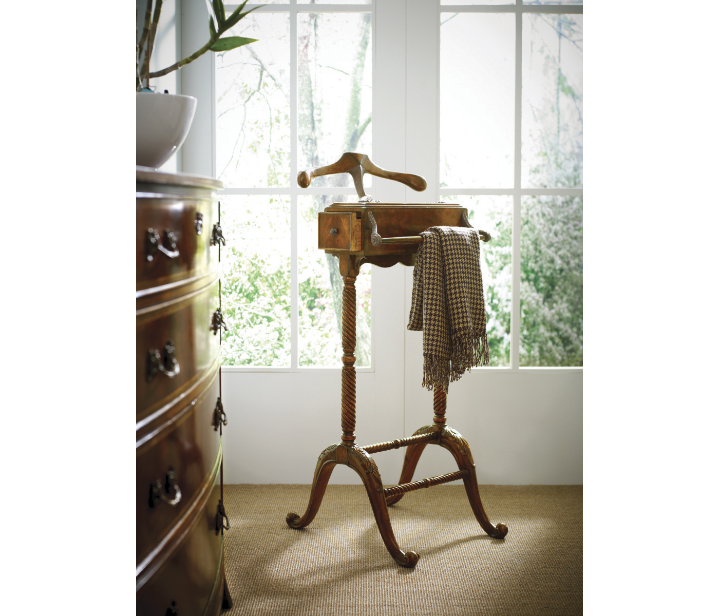 Mahogany Valet Stand with Stud Box