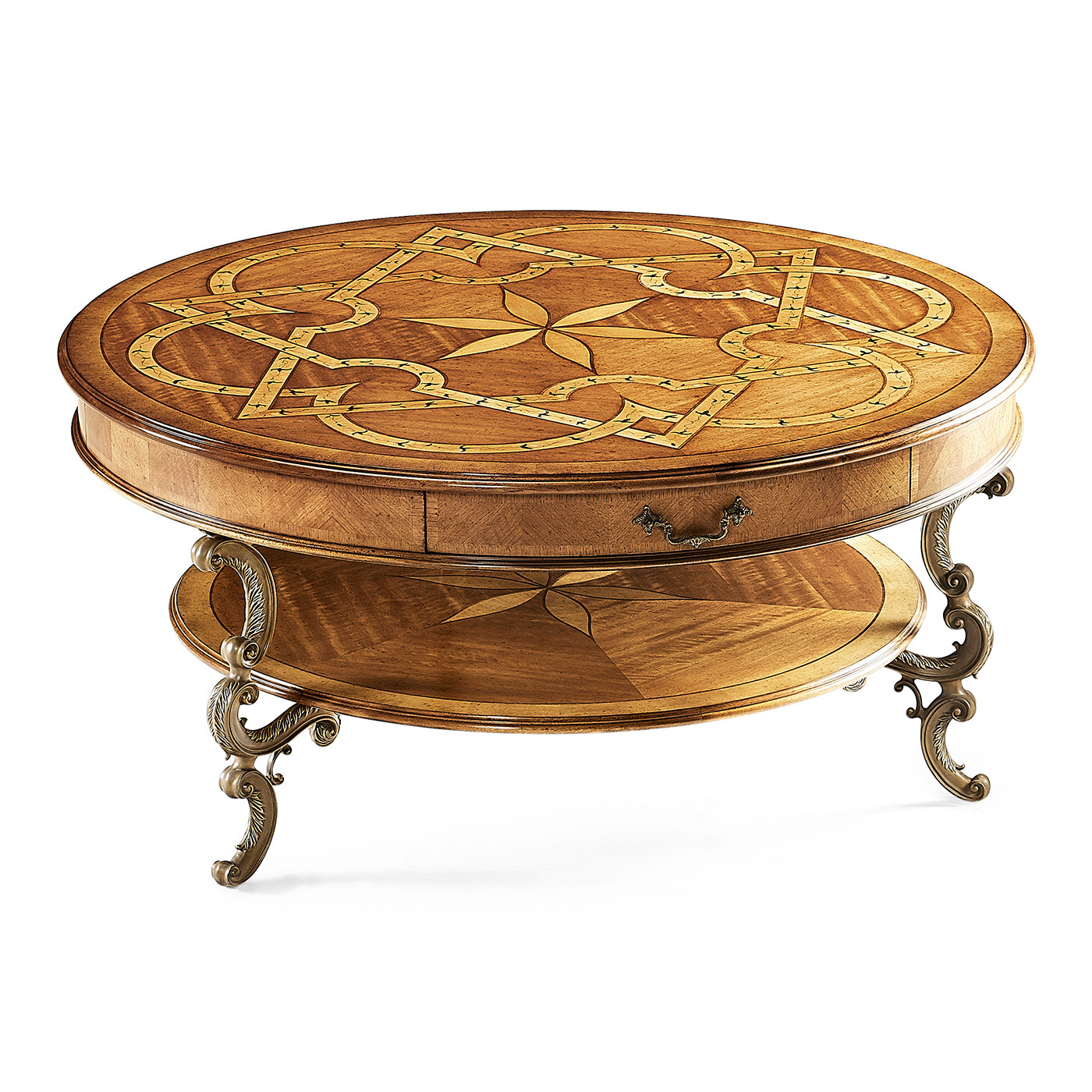 Satinwood & Marquetry round coffee table