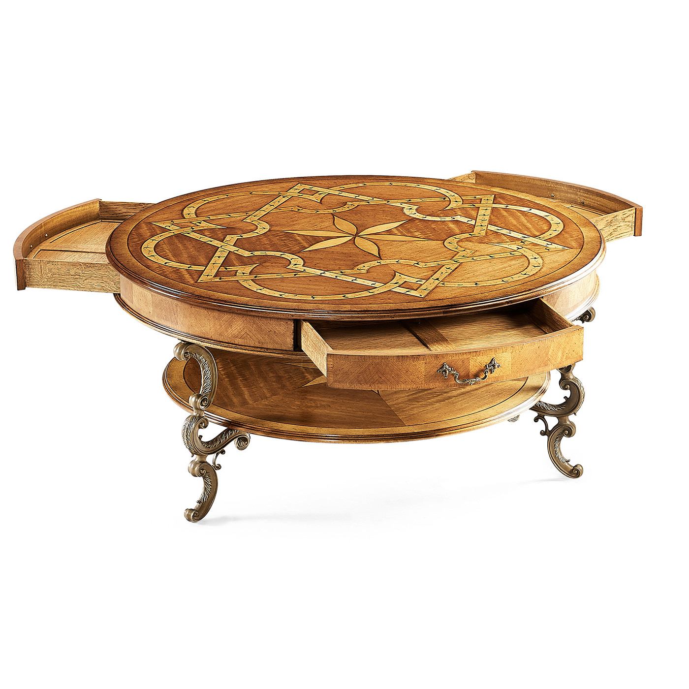 Satinwood & Marquetry round coffee table