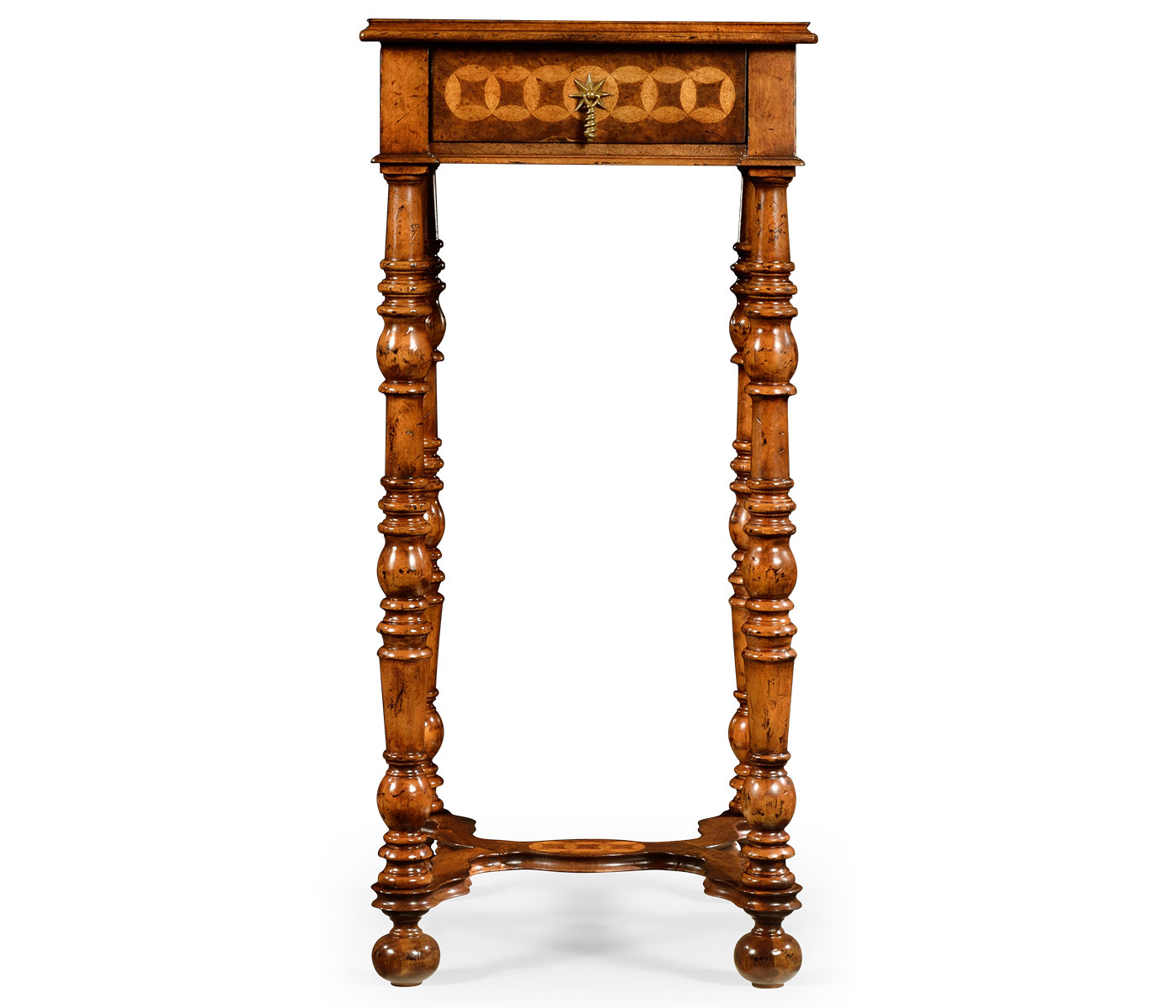Rope twist walnut square side table (small)