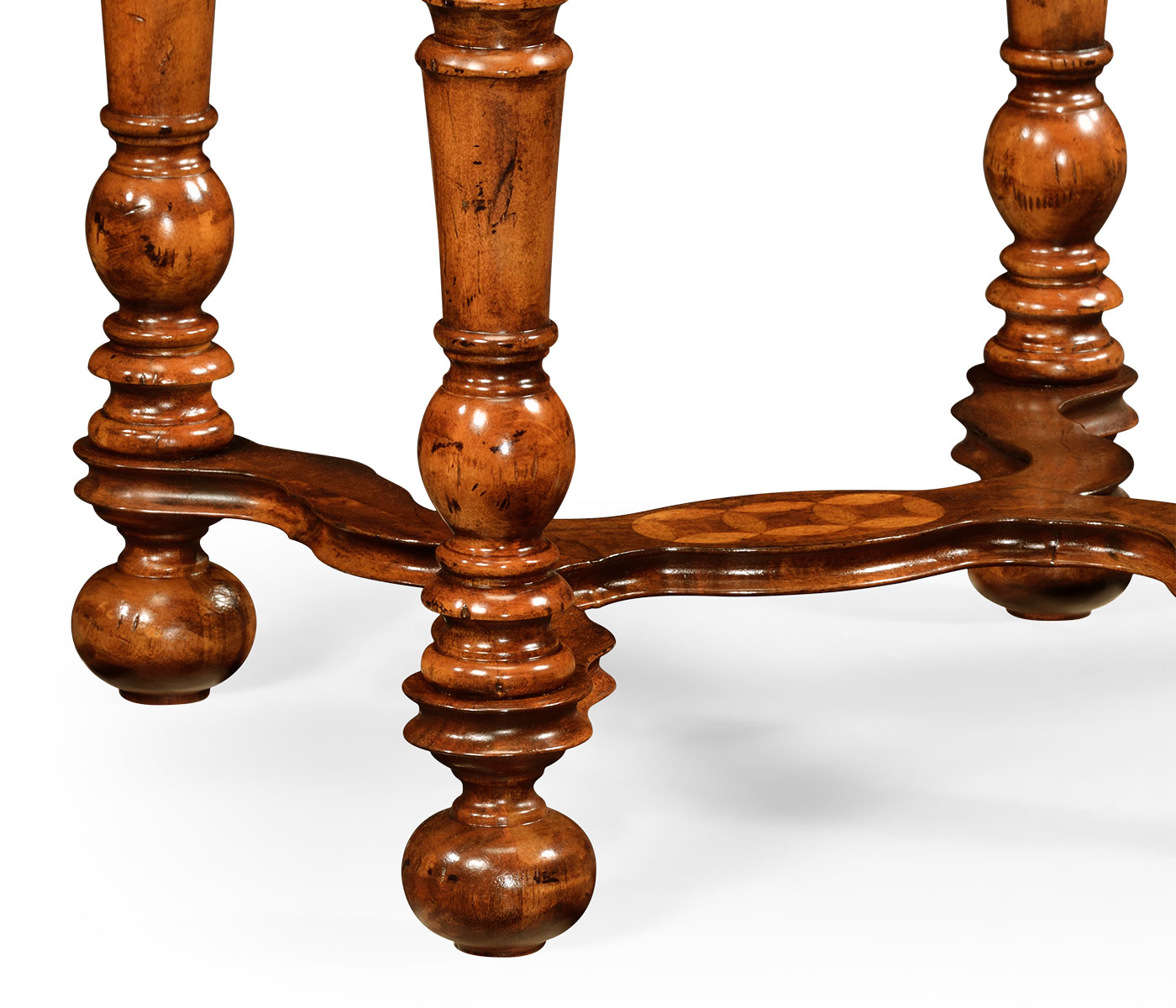 Rope twist walnut square side table (small)