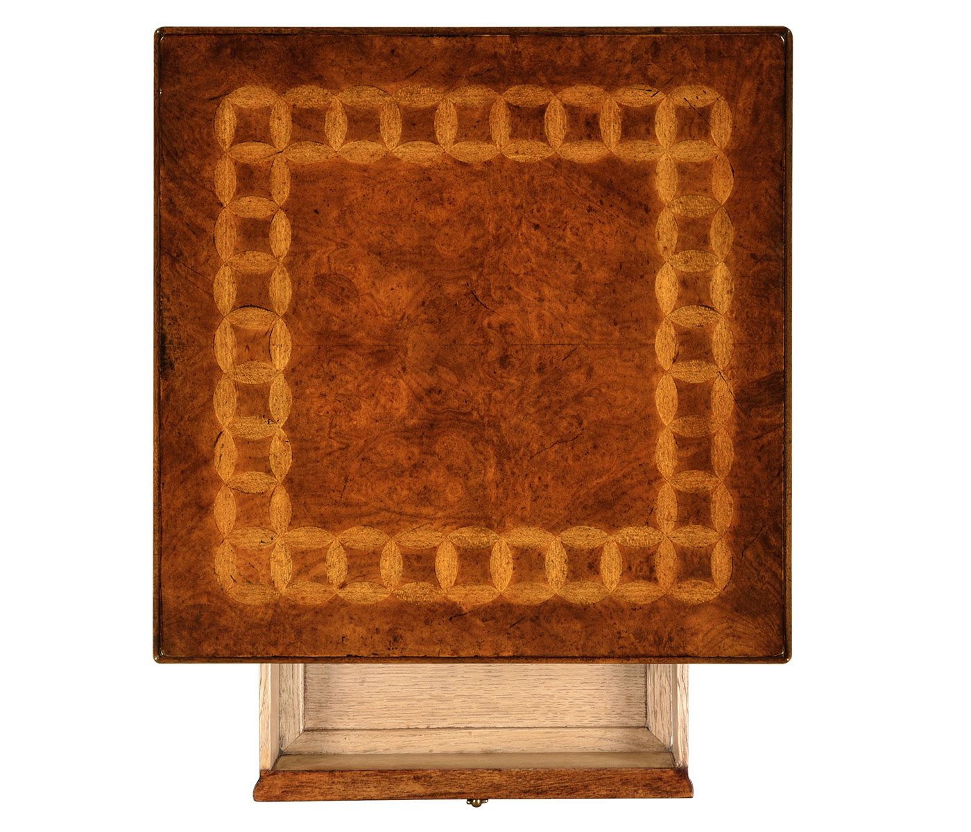Rope twist walnut square side table (small)