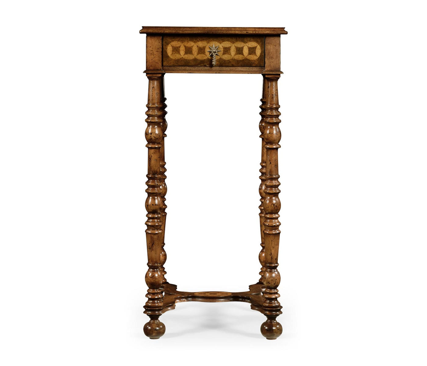 Rope twist walnut square side table (small)