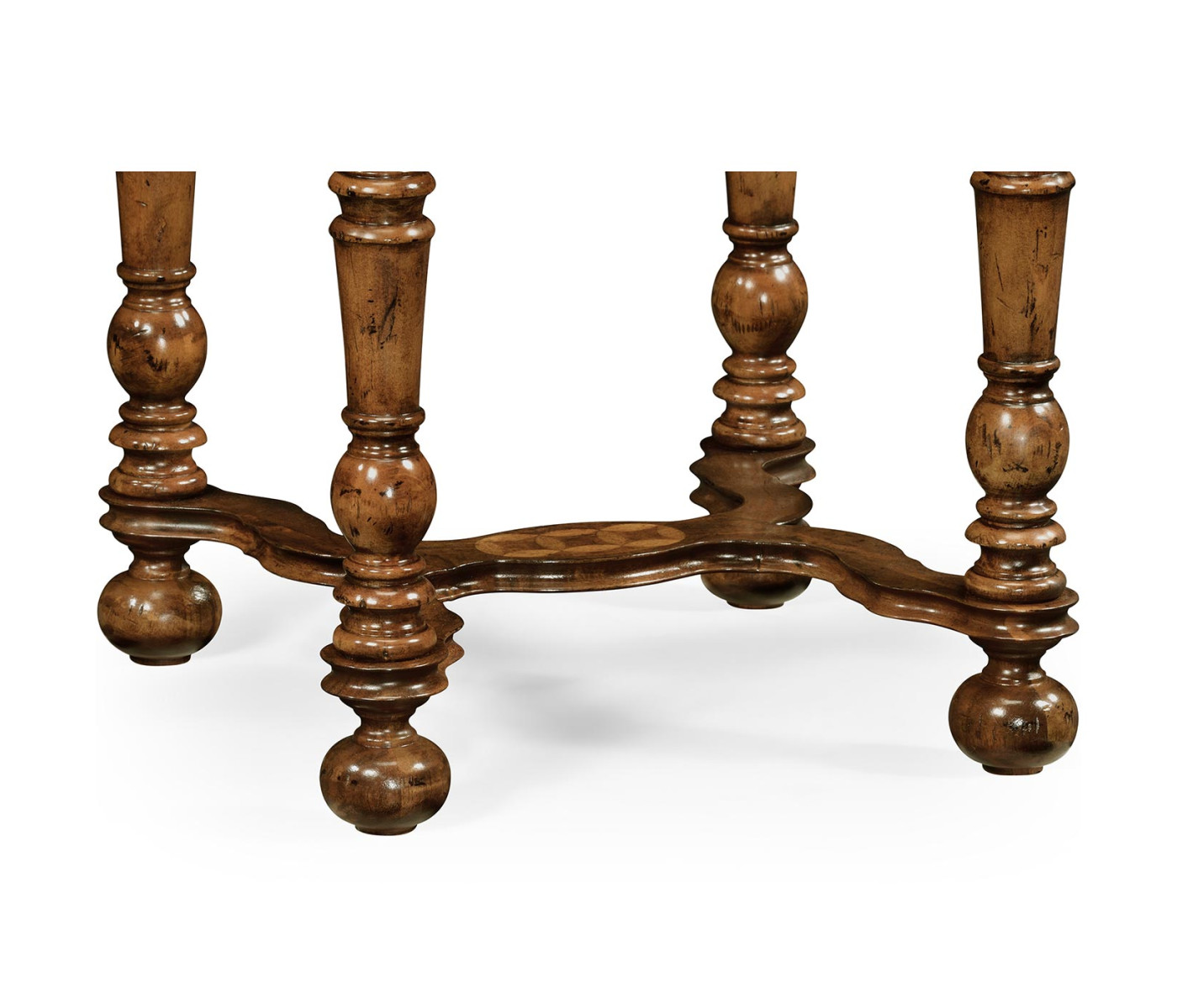 Rope twist walnut square side table (small)