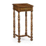 Rope twist walnut square side table (small)