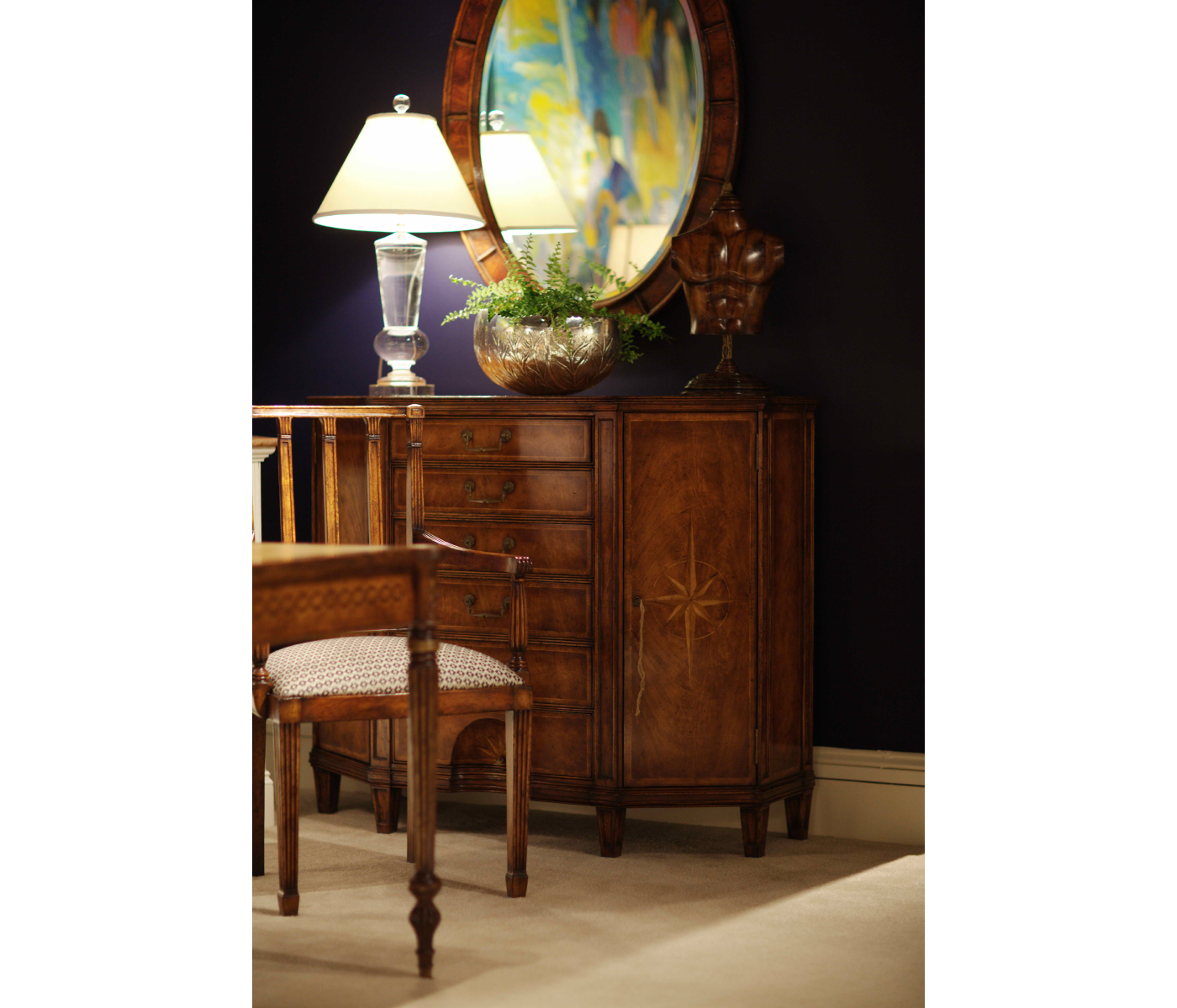 Dining chair with column back (Arm)