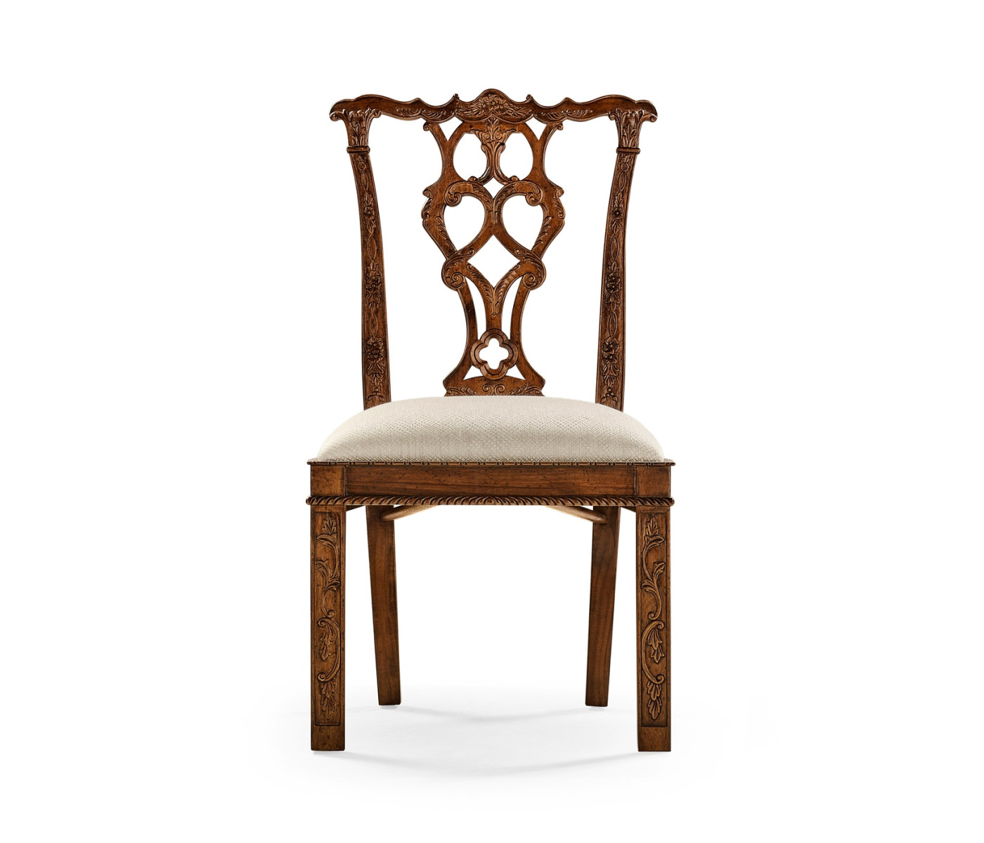 Chippendale Rococo Quatrefoil Side Chair