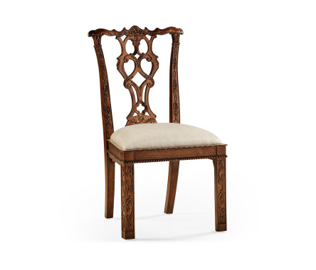 Chippendale Rococo Quatrefoil Side Chair