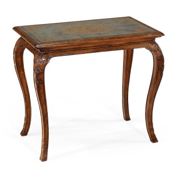 Walnut & églomisé cabriole side table