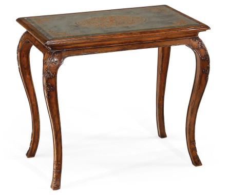 Walnut & églomisé cabriole side table