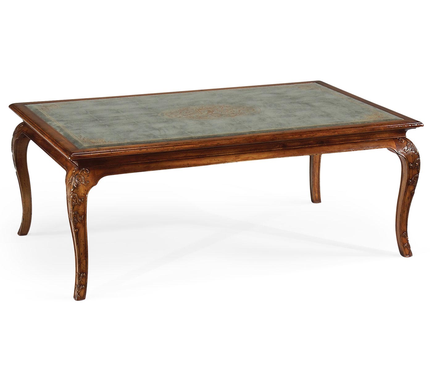 Cabriole leg églomisé coffee table
