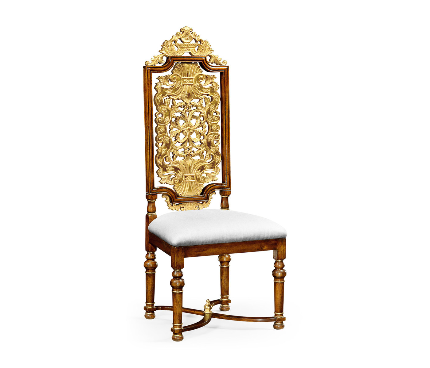 Jacobean Style Gilt Walnut Side Chair