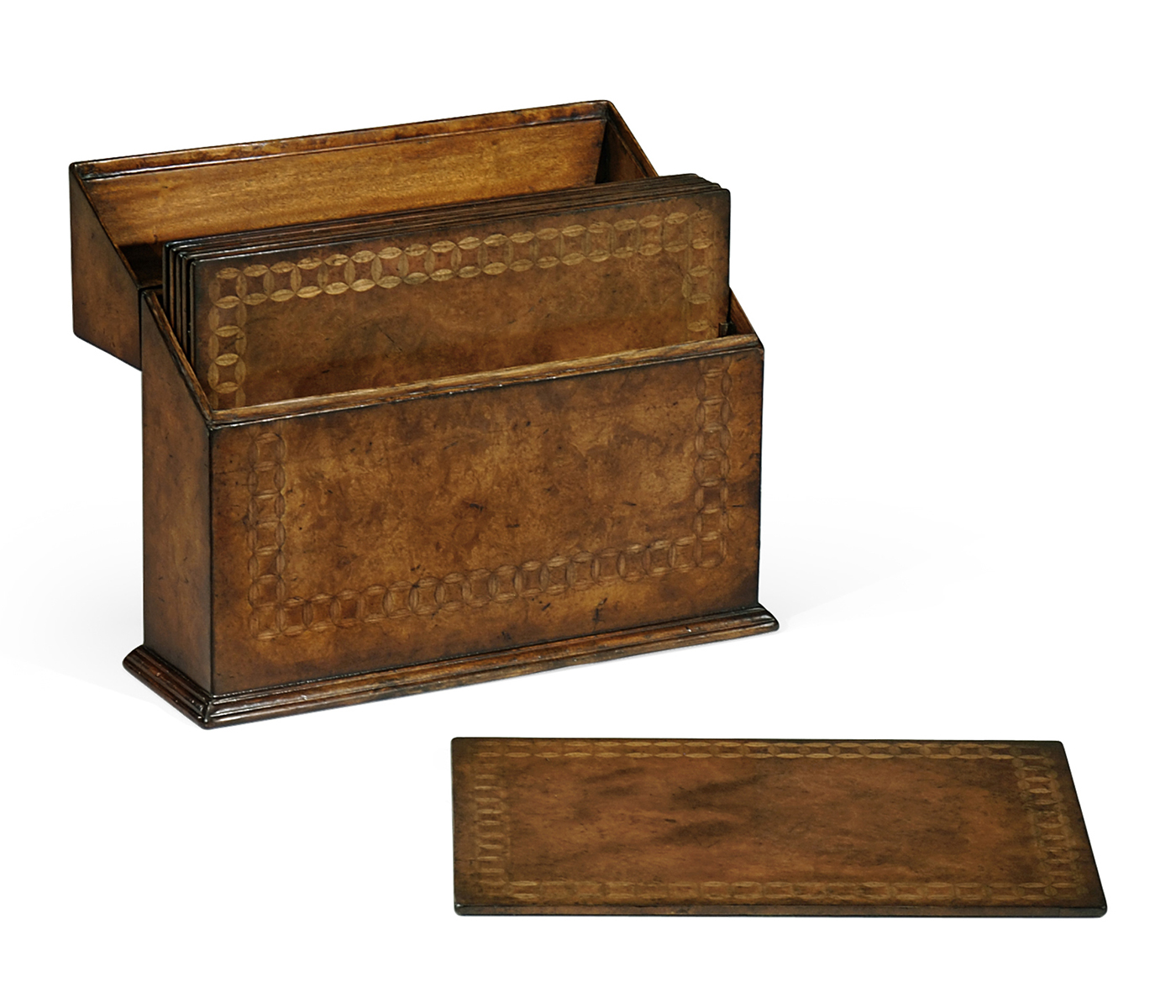 Rectangular Walnut & Circular Inlay Placemat Box