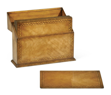 Rectangular Walnut Rope Twist Placemat Box
