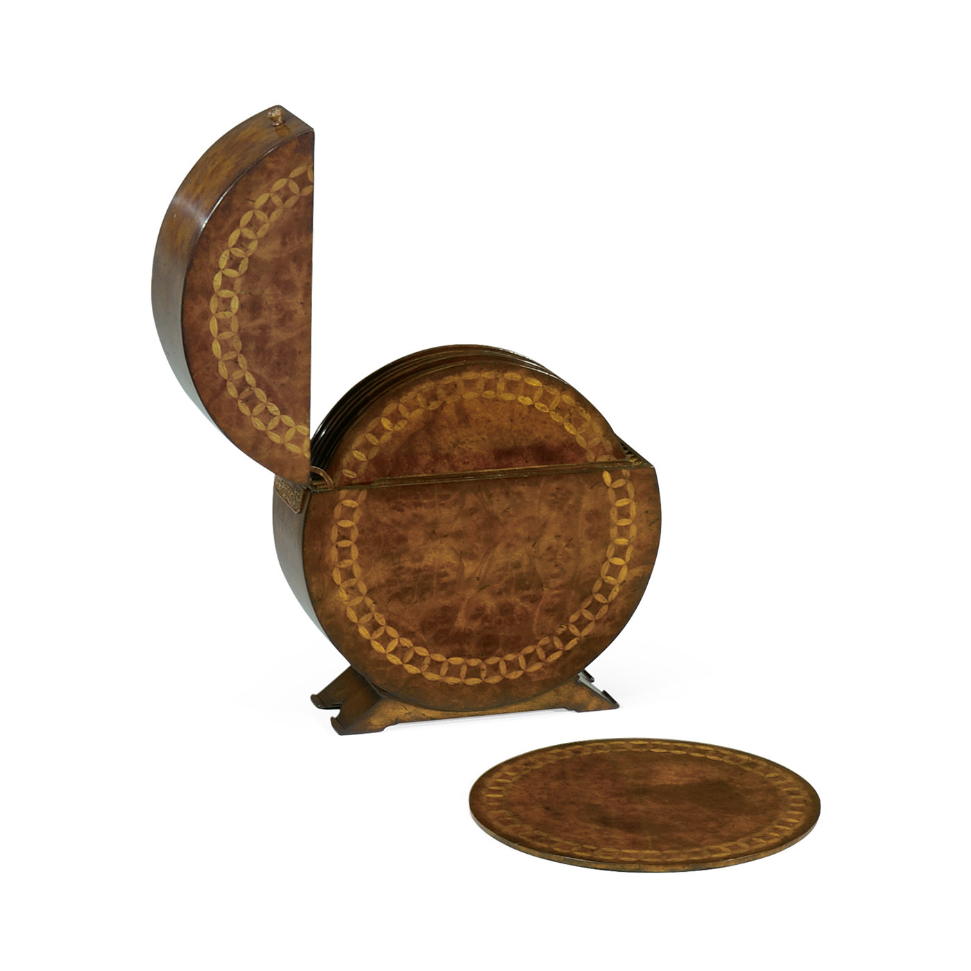 Circular Walnut & Circular Inlay Placemat Box