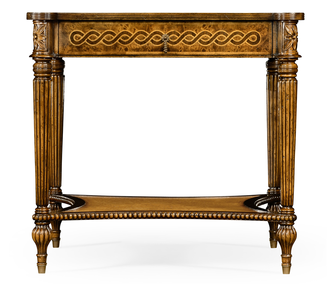 Rope veneered square side table