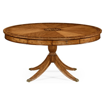 Satinwood Pedestal Dining Table with Placemats 62