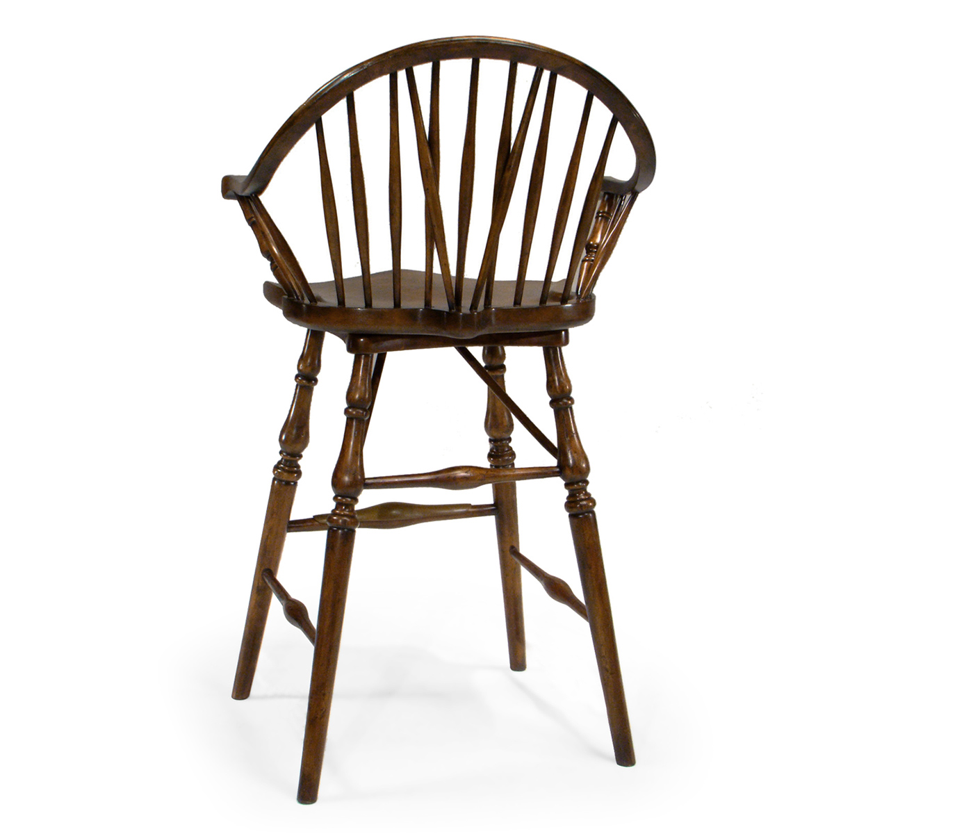Windsor Style Dark Oak Arm Chair Bar Stool