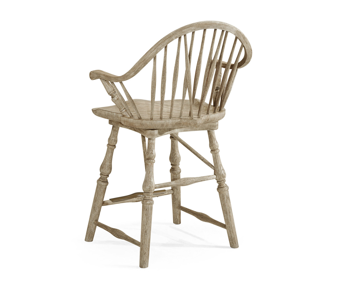 Windsor Style Grey Oak Arm Chair Counter Stool