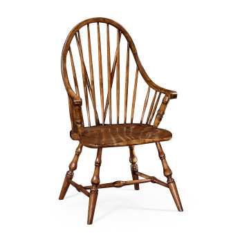 Tall Walnut Windsor Arm Chair