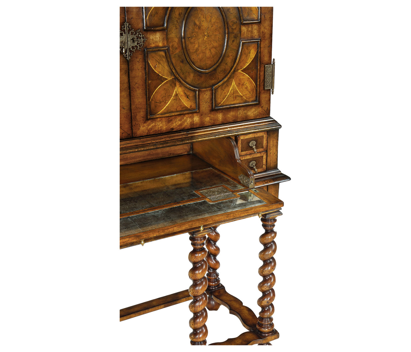 William & Mary Walnut & Oyster Drinks Cabinet