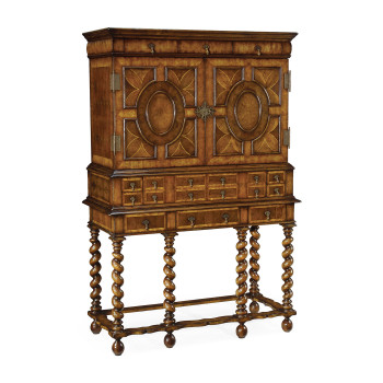 William & Mary Walnut & Oyster Drinks Cabinet