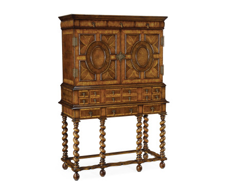 William & Mary Walnut & Oyster Drinks Cabinet