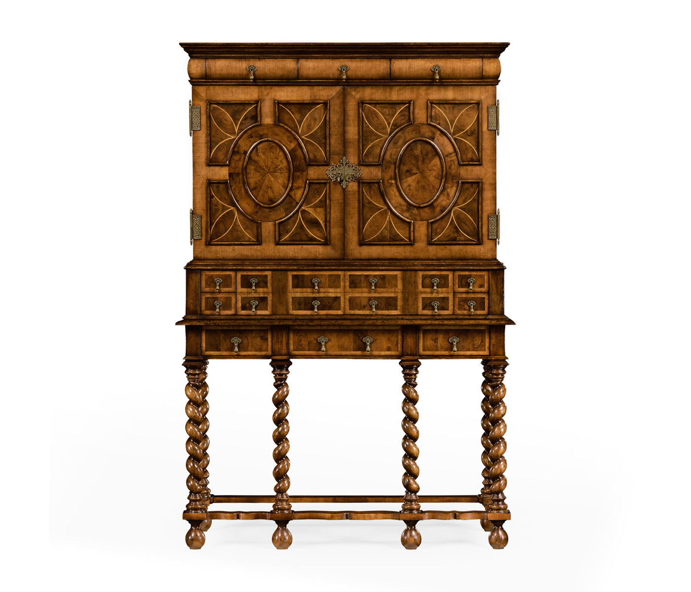 William & Mary Walnut & Oyster TV Cabinet