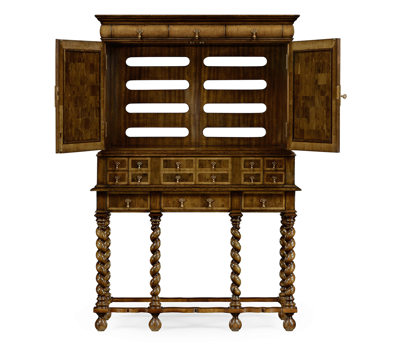William & Mary Walnut & Oyster TV Cabinet