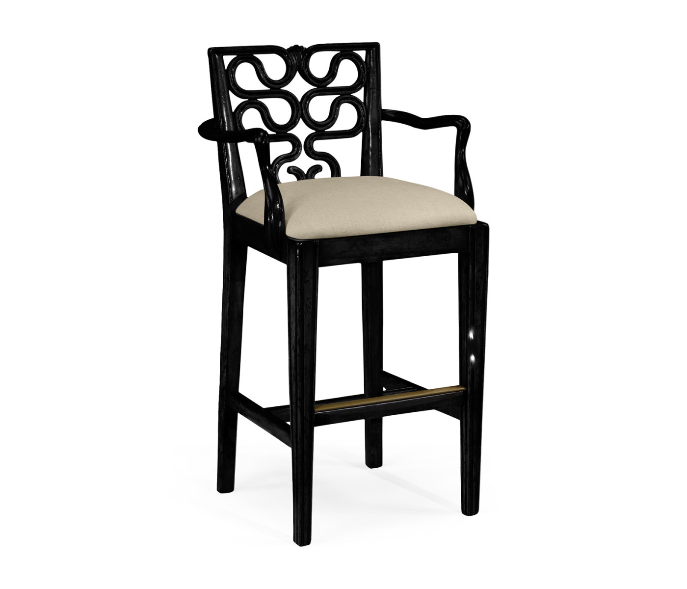 Serpentine Back Counter Stool Arm Chair