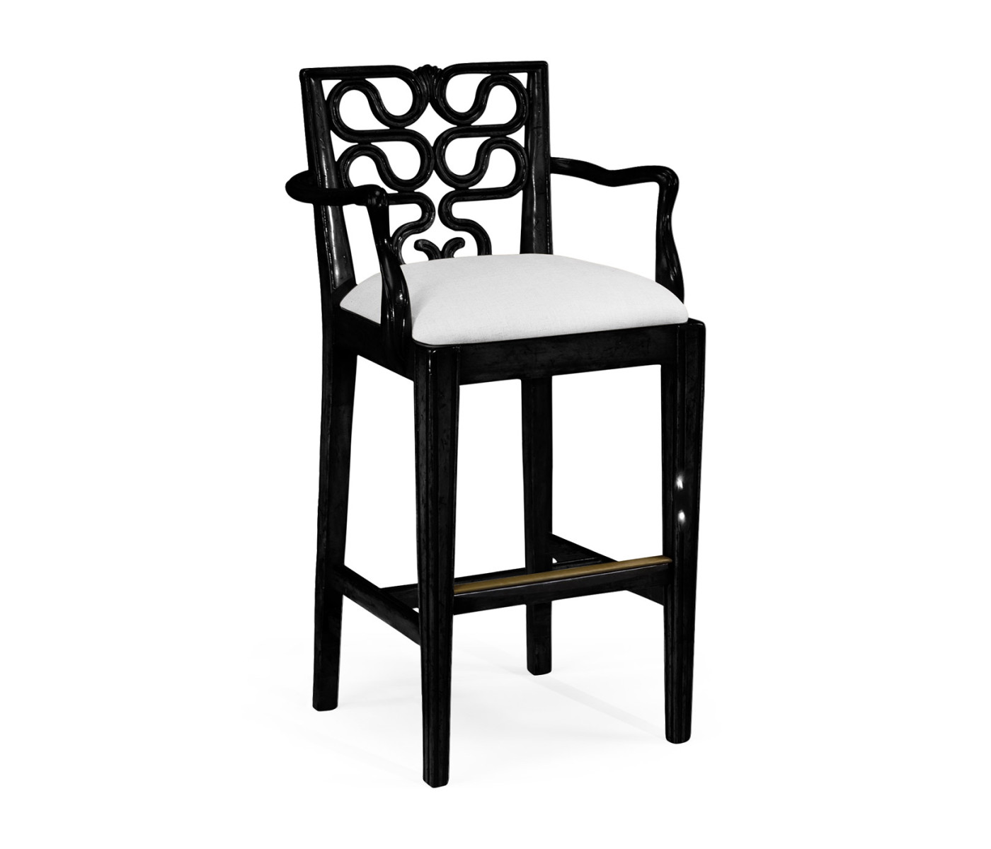 Serpentine Back Counter Stool Arm Chair