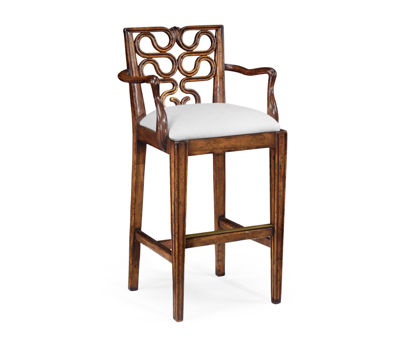 Serpentine Back Counter Stool Arm Chair