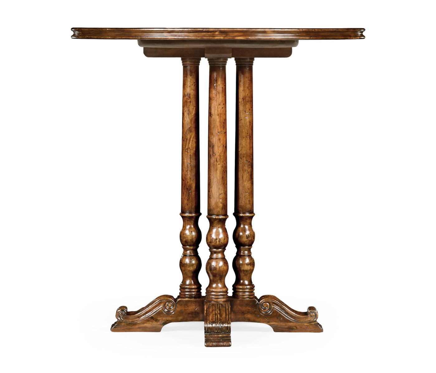Round counter table with planked top