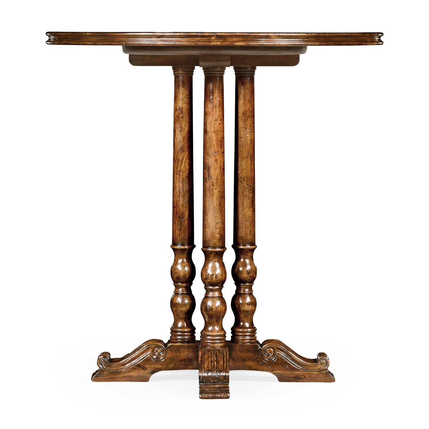 Round counter table with planked top