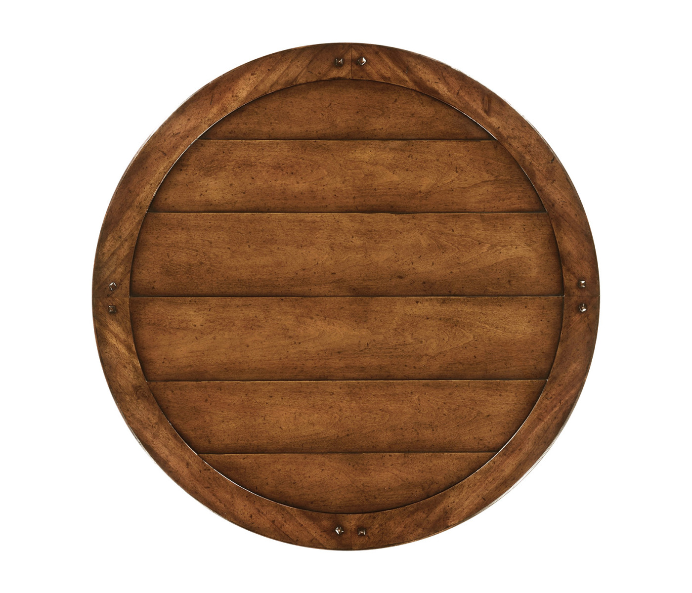 Round counter table with planked top