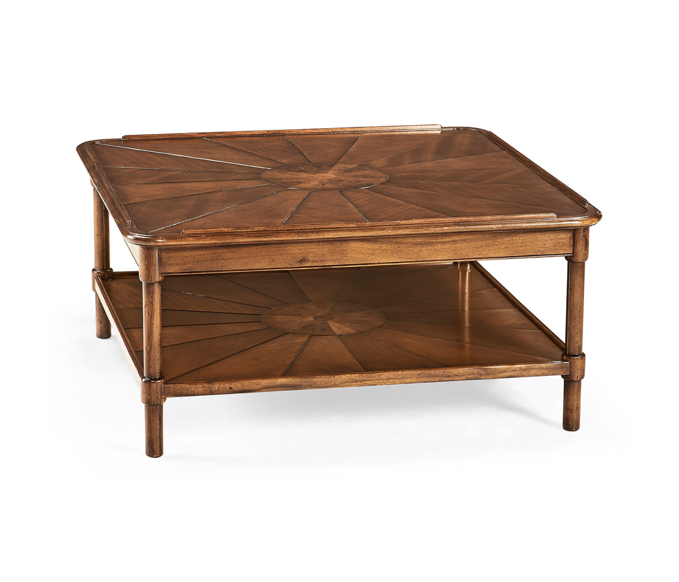 Square rustic walnut coffee table