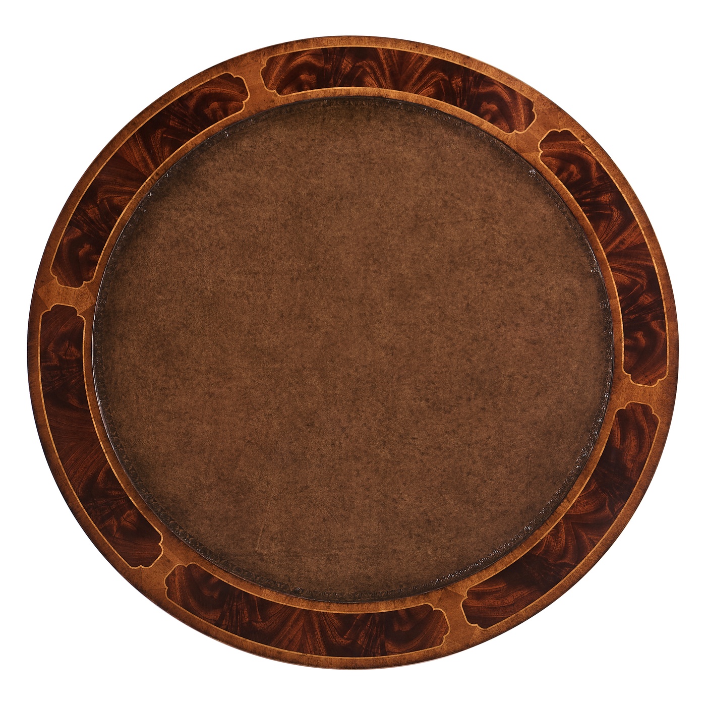 Mahogany Drum Table (Red Leather)