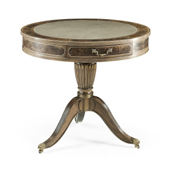 Bleached Mahogany Drum Table