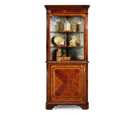 Mahogany Open Corner Cabinet with Cupboard