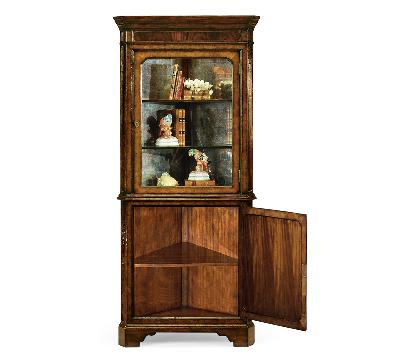 Mahogany Glazed Corner Cabinet