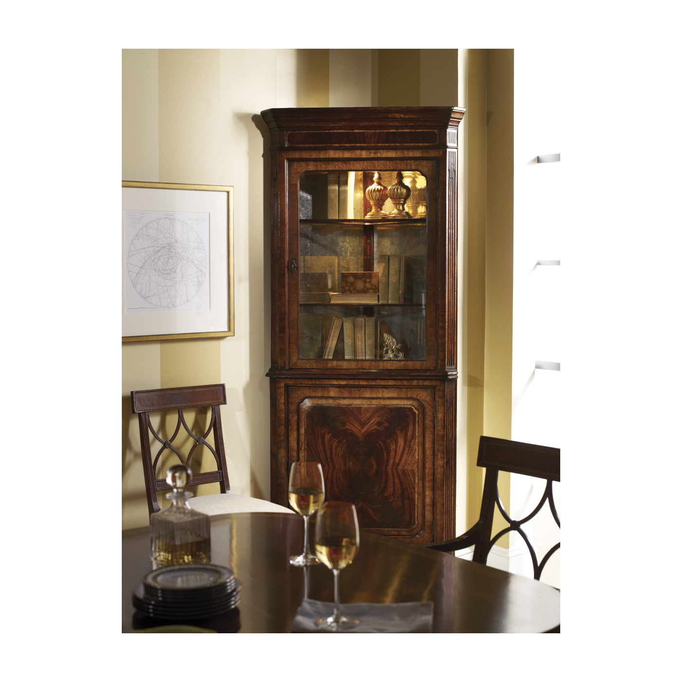 Mahogany Glazed Corner Cabinet