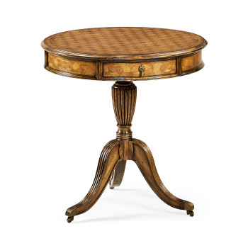 Fish Scale Parquetry Drum Table