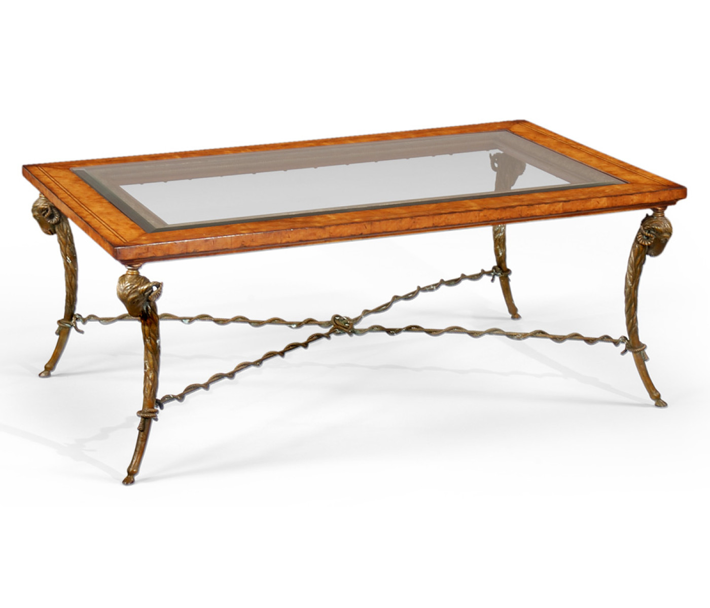 Brass rams head coffee table