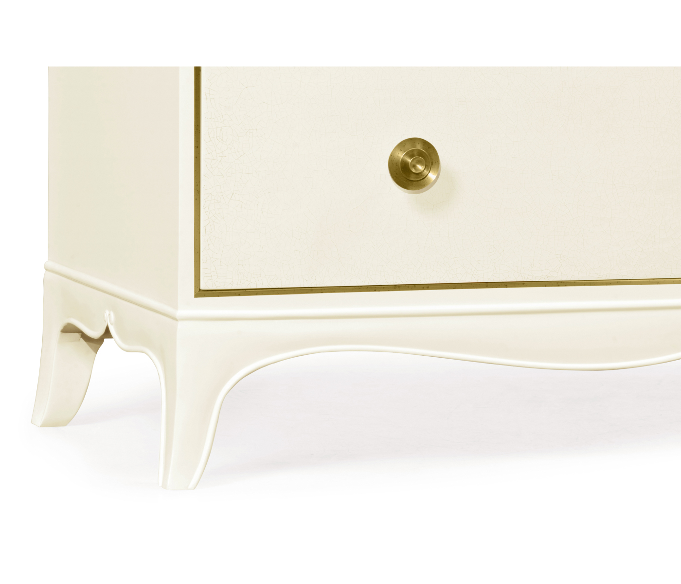 Ivory & Crackle Ceramic Lacquered Chest of Four Drawers