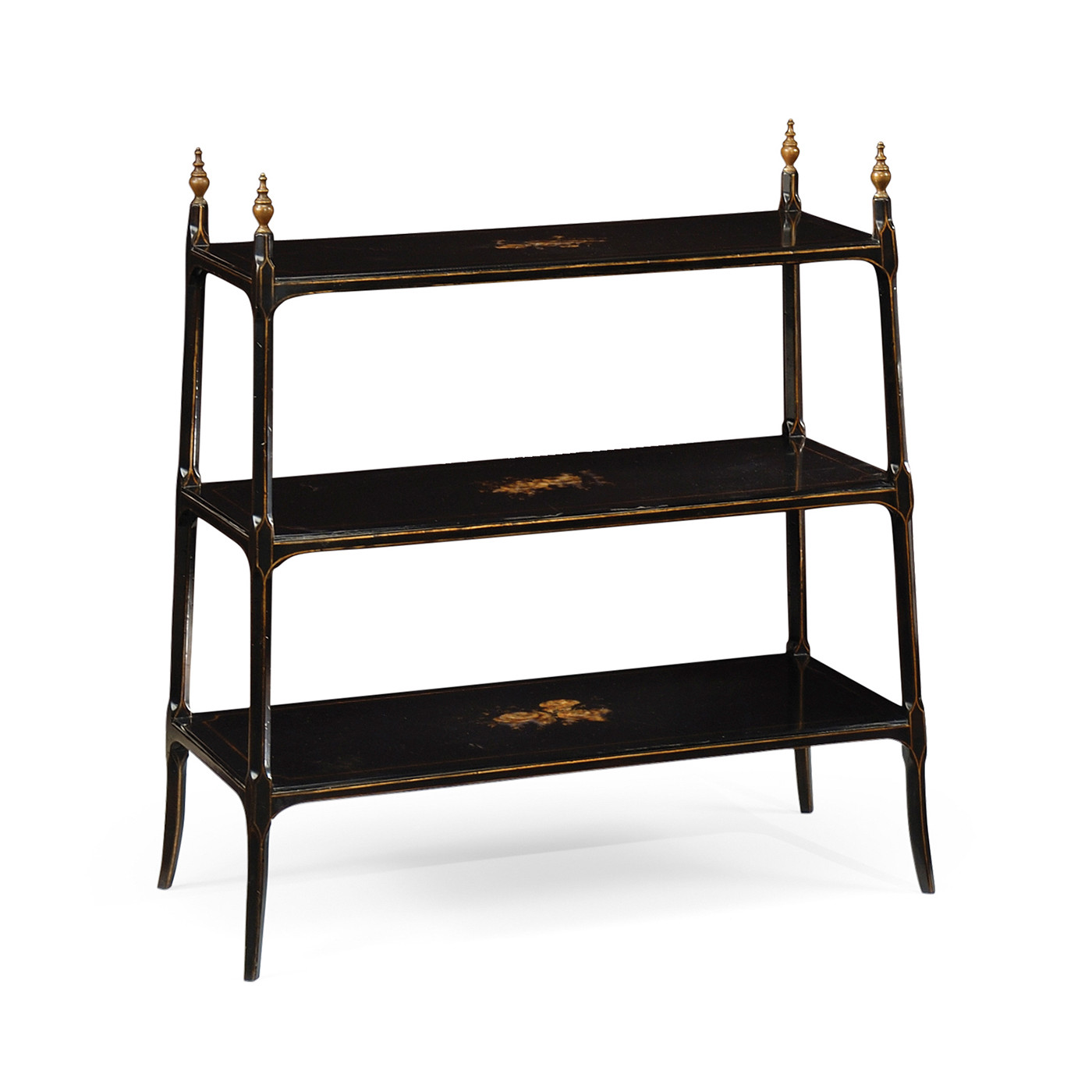 Regency Style Black Three-Tier Étagère (Large)