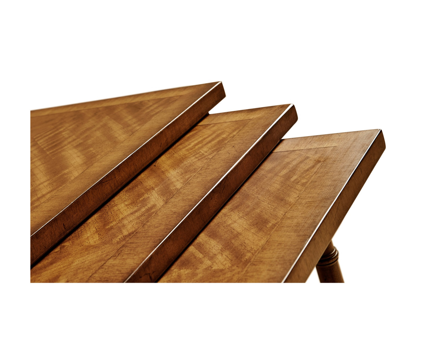 Satinwood nest of three tables
