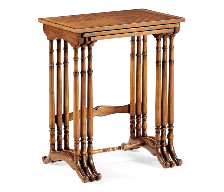 Satinwood nest of three tables