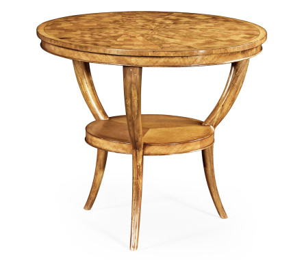 Two-tier marquetry centre table