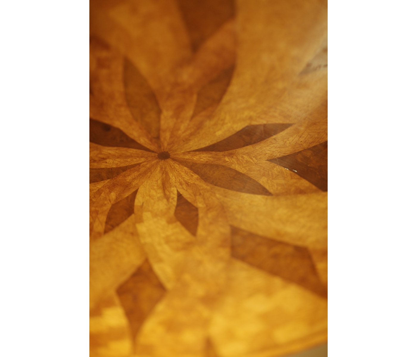 Two-tier marquetry centre table